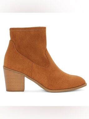 a.n.a Booties Block Heel 3” Pull-On Memory Foam